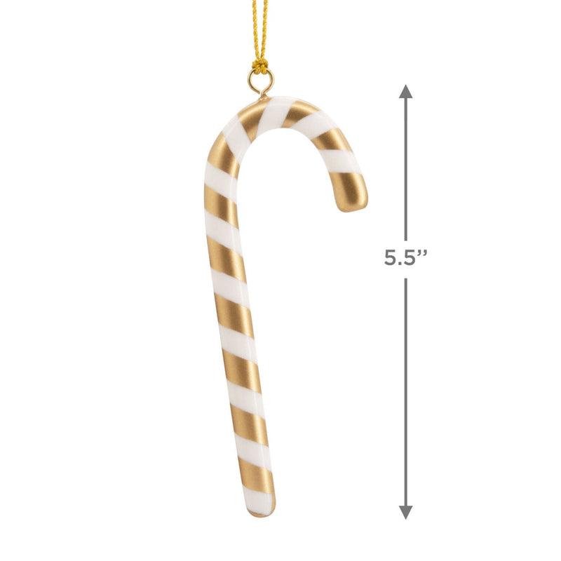 Signature Gold and White Candy Cane Hallmark Ornament