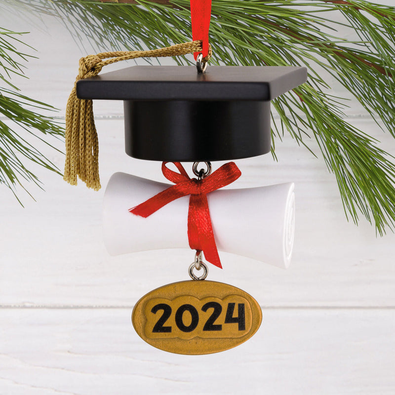 Graduation Cap and Diploma 2024 Hallmark Ornament