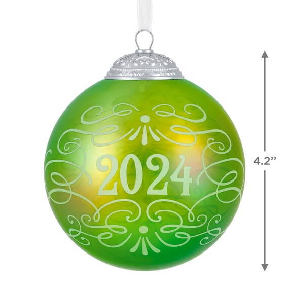 Christmas Commemorative 2024 Glass Ball Ornament