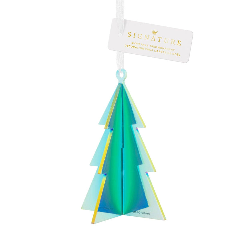 Signature Iridescent Green Tree Acrylic Hallmark Ornament