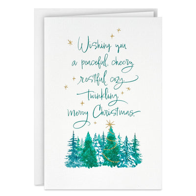 Peaceful Evergreens Boxed Christmas Cards, Pack of 16