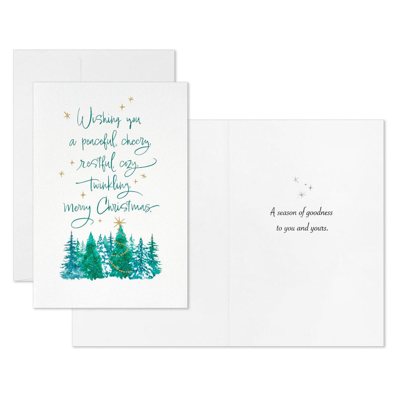 Peaceful Evergreens Boxed Christmas Cards, Pack of 16