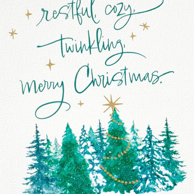 Peaceful Evergreens Boxed Christmas Cards, Pack of 16