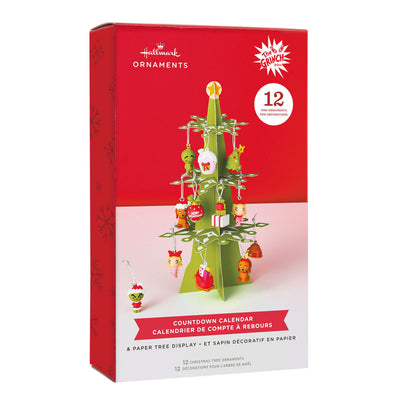 Dr. Seuss's How the Grinch Stole Christmas!™ Hallmark Countdown Calendar Paper Tree Set With 12 Mini Ornaments