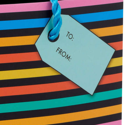 Colorful Wishes on Black Birthday Gift Card Holder Mini Bag 4.6"