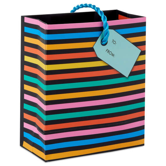 Colorful Wishes on Black Birthday Gift Card Holder Mini Bag 4.6"