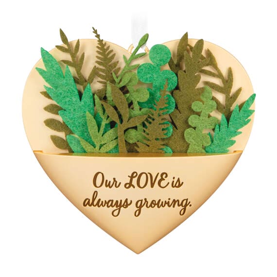 Growing In Love Metal & Fabric Ornament