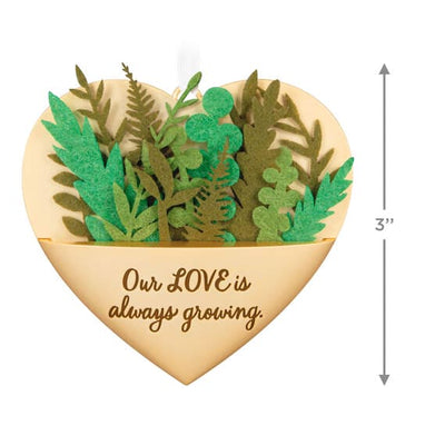 Growing In Love Metal & Fabric Ornament