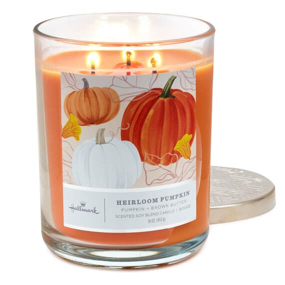 Heirloom Pumpkin Scented 3-Wick Candle, 16 oz.