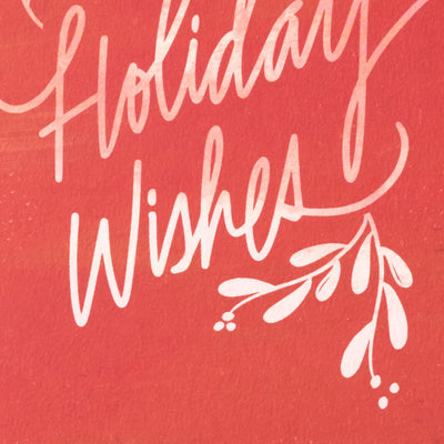 Holiday Wishes on Red Boxed Christmas Cards, Pack of 16