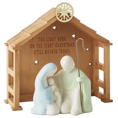 Holy Family and Stable Nativity Figurines, Set of 2