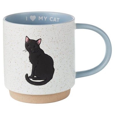 I Heart My Black Cat Mug, 16 oz.