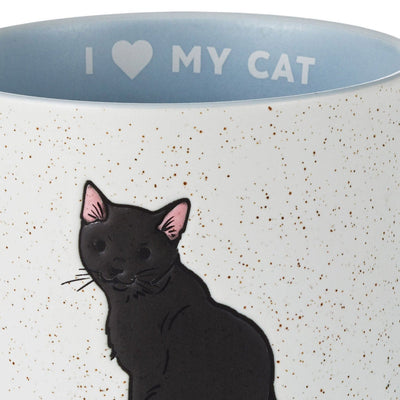 I Heart My Black Cat Mug, 16 oz.