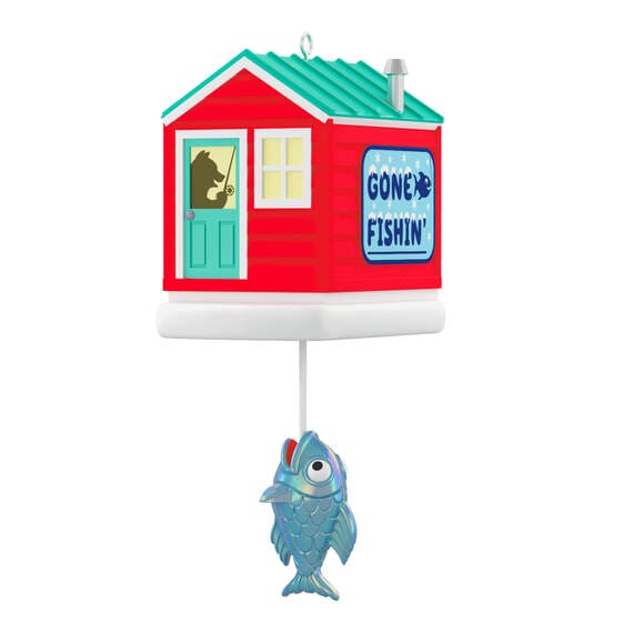 Mini Fishing for Fun Ornament With Light, 1.39"