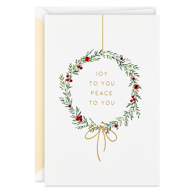 Illustrated Wreath Boxed Christmas Cards, Pack of 10