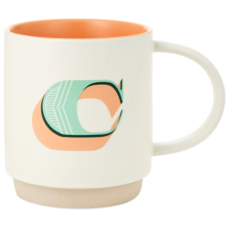 Initial Monogram 16 oz. Mug, C