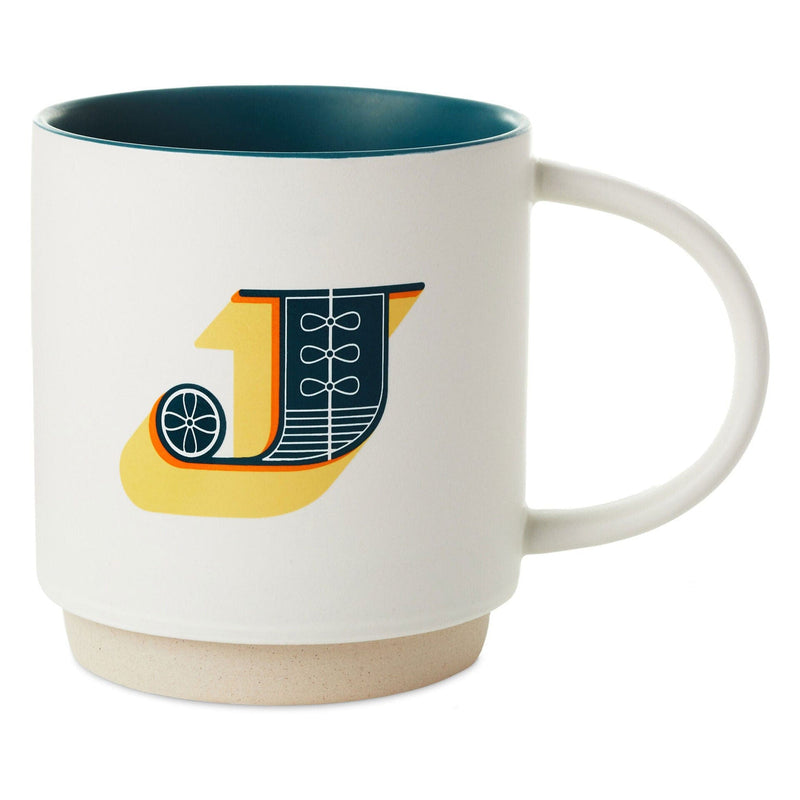 Initial Monogram 16 oz. Mug, J