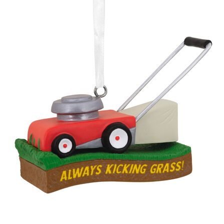 Kicking Grass Lawn Mower Hallmark Ornament