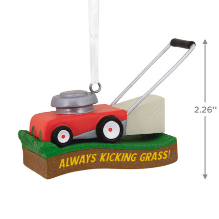 Kicking Grass Lawn Mower Hallmark Ornament