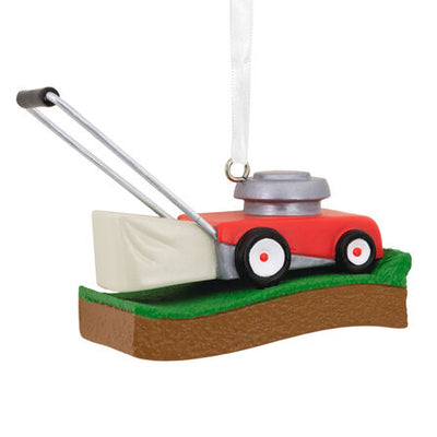 Kicking Grass Lawn Mower Hallmark Ornament