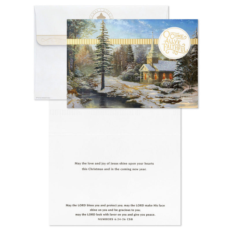 Thomas Kinkade Country Church Religious Boxed Christmas Cards, Pack of 16