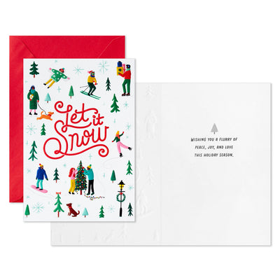 Let It Snow Packaged Christmas Cards, Set of 5