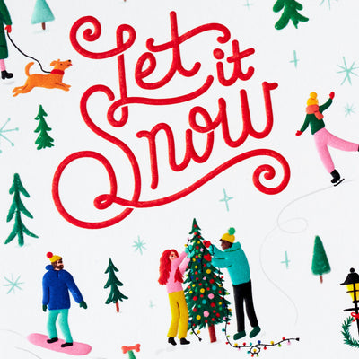 Let It Snow Packaged Christmas Cards, Set of 5