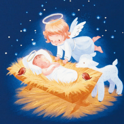 Little Angel and Baby Jesus Boxed Christmas Cards, Pack of 16