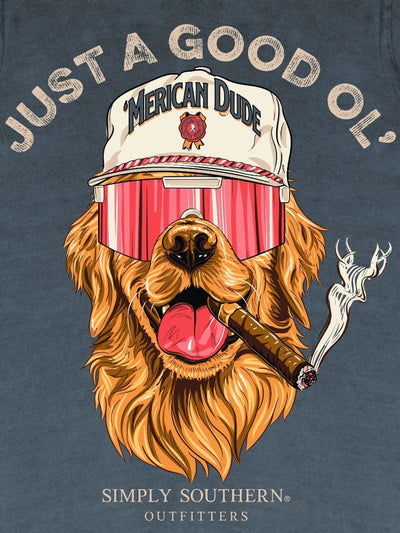 "Just a Good Ol’ 'Merican Dude" Tee - Mineral-Washed Coal