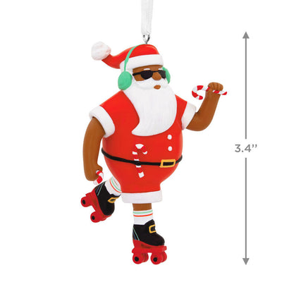 Mahogany Roller Skating Black Santa Claus Hallmark Ornament