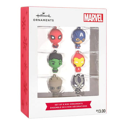 Mini Marvel Super Heroes Shatterproof Ornaments, Set of 6