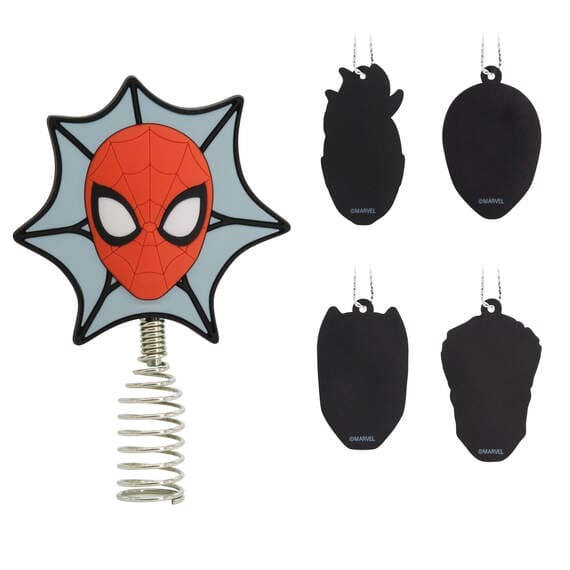 Mini Marvel Super Heroes Tree Topper and Ornaments, Set of 5