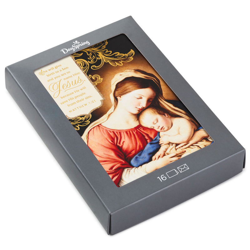 Mary and Child Religious Boxed Christmas Cards, Pack of 16