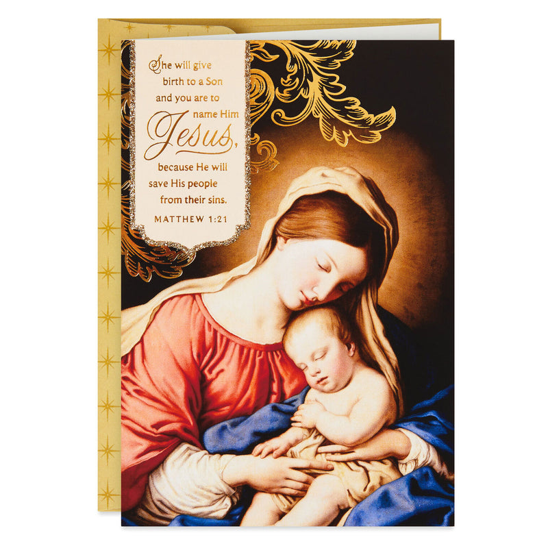 Mary and Child Religious Boxed Christmas Cards, Pack of 16