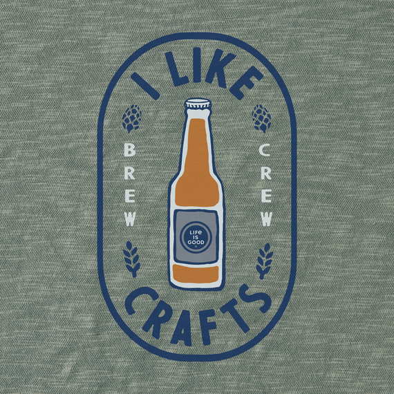 I Like Crafts Label Textured Slub Tee Men&