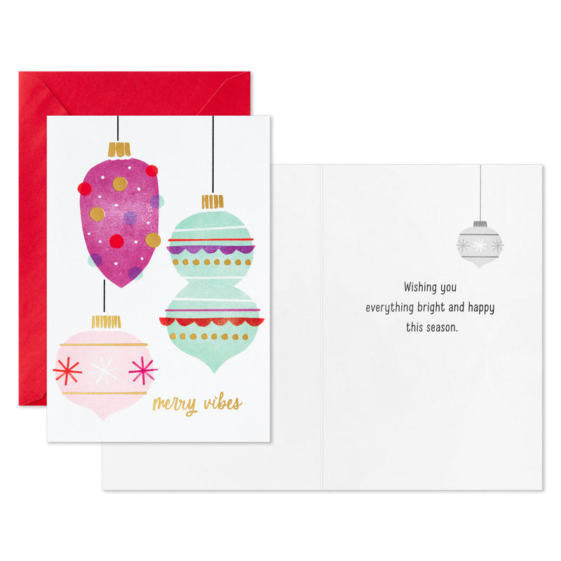 Merry Ornaments Packaged Christmas Cards, Set of 5