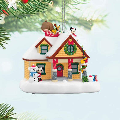 Disney Mickey Mouse The Merriest House in Town Musical Ornament With Light