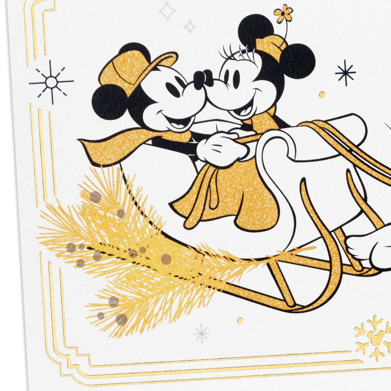 Disney Mickey Mouse and Minnie Mouse Sleigh Ride Christmas Note Cards