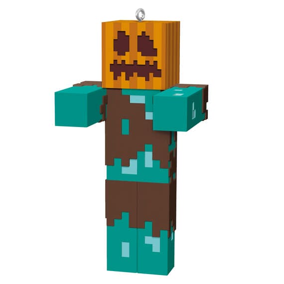 Minecraft Drowned With Carved Pumpkin Ornament