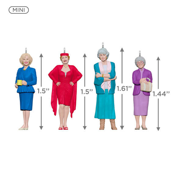 Mini The Golden Girls Ornaments, Set of 4