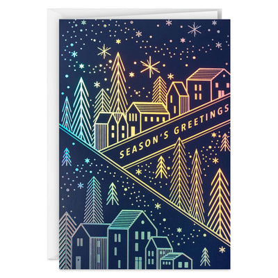 Sparkling Homes at Night Boxed Christmas Cards, Pack of 16