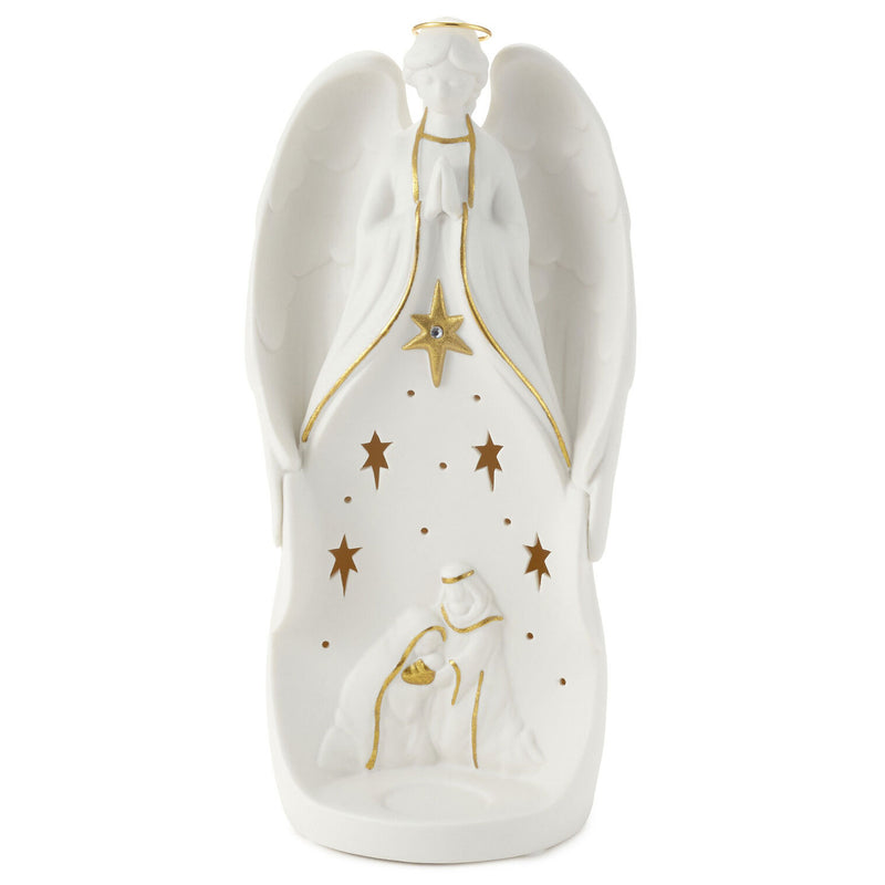 Nativity Angel Figurine Christmas Tea-Light Holder, 11.75"