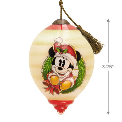 Disney Ne'Qwa Art® Mickey Mouse Hand-Painted Glass Hallmark Ornament