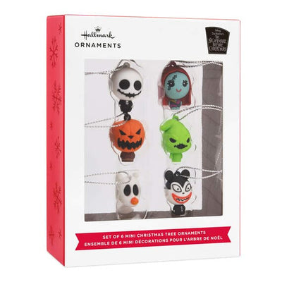 Mini Disney Tim Burton's The Nightmare Before Christmas Shatterproof Ornaments, Set of 6