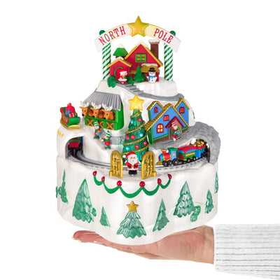 North Pole Village Tabletop Decoration With Light, Sound and Motion