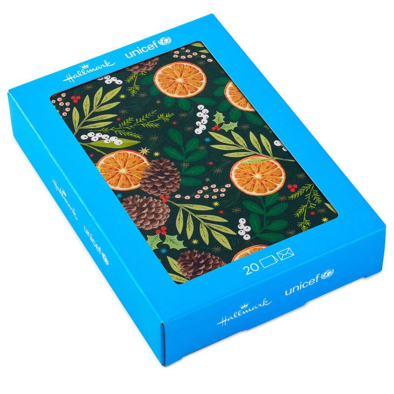 UNICEF Lush Citrus and Botanicals Boxed Christmas Cards, Pack of 20