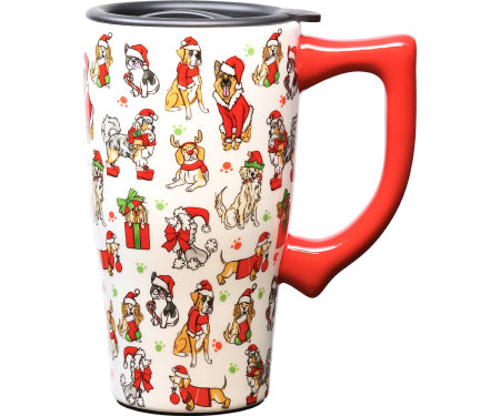 Christmas Dog Lover Ceramic Travel Mug