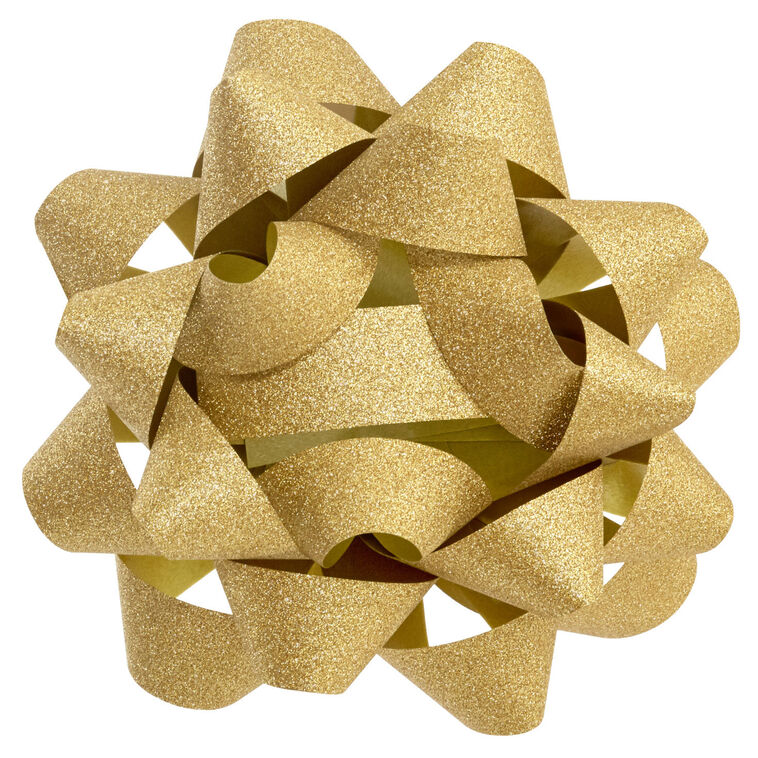 4.6" Sparkling Gold Gift Bow