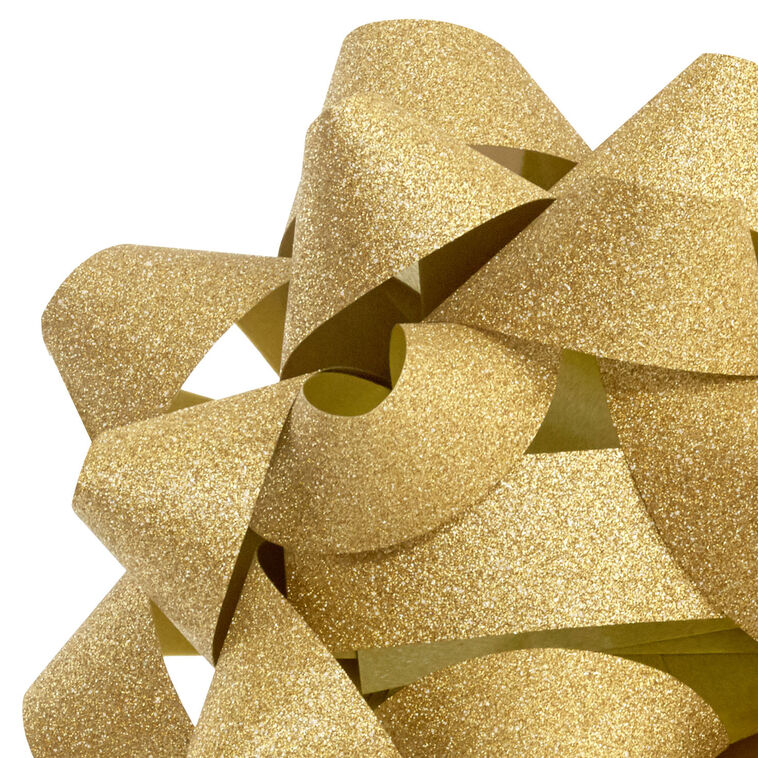 4.6" Sparkling Gold Gift Bow