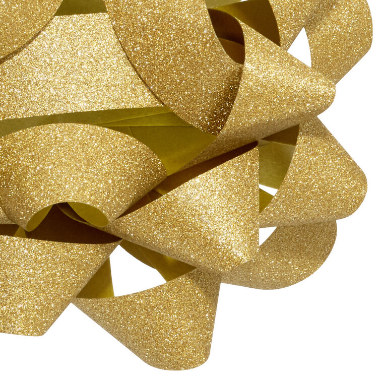 4.6" Sparkling Gold Gift Bow